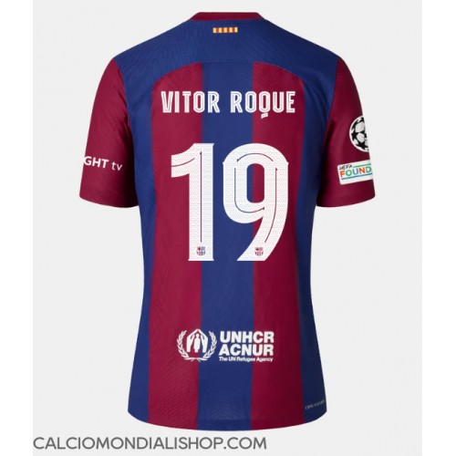 Maglie da calcio Barcelona Vitor Roque #19 Prima Maglia 2023-24 Manica Corta